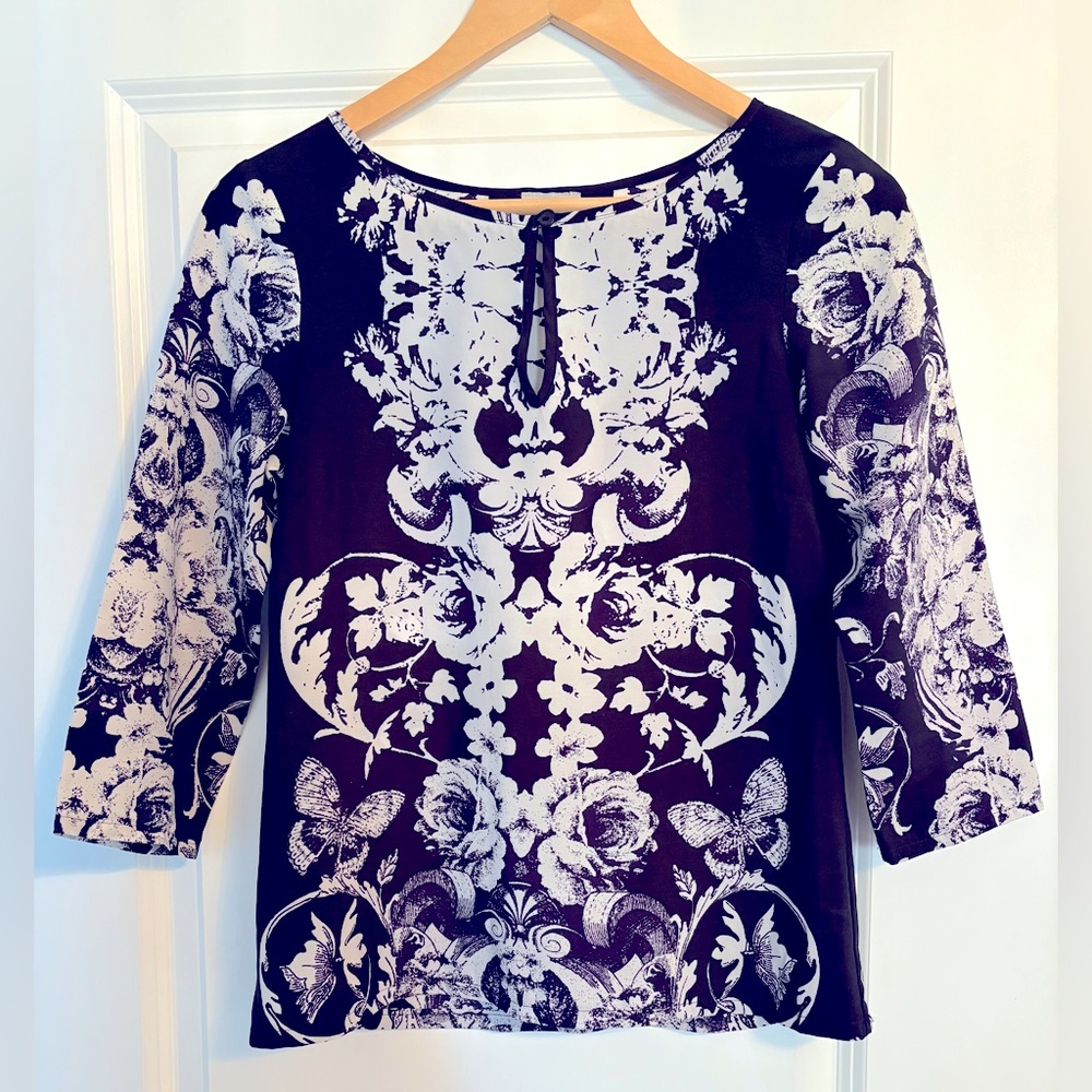 Tristan Black/Purple/White Floral Blouse